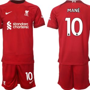 Neuen Fußballtrikots Liverpool 22-23 Heimtrikot Trikotsatz bestellen mit Aufdruck MANÉ 10