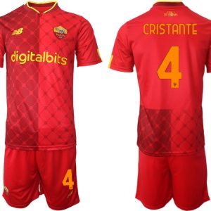 Personalisierte Fußballtrikots AS Roma 22-23 Heimtrikot Trikotsatz Kit CRISTANTE 4