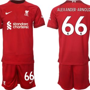 Personalisierte Fußballtrikots Liverpool 22-23 Heimtrikot Kurzarm + Kurze Hosen ALEXANDER-ARNOLD 66