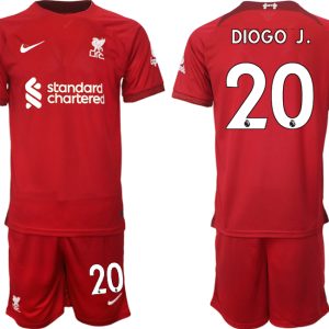 Personalisierte Fußballtrikots Liverpool 22-23 Heimtrikot Kurzarm + Kurze Hosen DIOGO J. 20