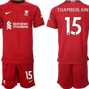 Personalisierte Fußballtrikots Liverpool 22-23 Heimtrikot Trikotsatz bestellen mit Aufdruck CHAMBERLAIN 15