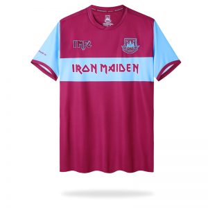 Vintage West Ham x Iron Maiden Retro Herren Heimtrikot Kurzarm Fussballtrikots Günstig-1