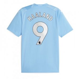 Herren Fußballtrikot Manchester City 2023-24 Heimtrikot Kurzarm Erling Haaland 9