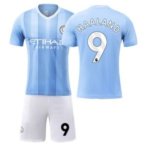 Günstig Fußballtrikot Trikotsatz Manchester City 2023-24 Heimtrikot HAALAND 9