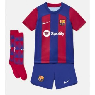 Kinderheim Trikot FC Barcelona 2023-24 Fußballtrikots Trikotsatz