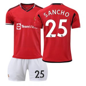 Kinderheim Trikot Manchester United 23-24 Trikot Trikotsatz bestellen mit Aufdruck SANCHO 25