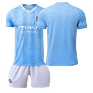 Personalisierbar Fußball Trikot Outlet Manchester City 2023-24 Heimtrikot Fußballtrikots Trikotsatz