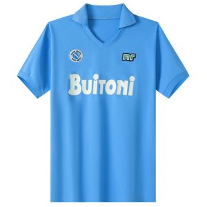 SSC NAPOLI Vintage 1986/87 Heimtrikot blau Kurzarm Günstig Fussballtrikots