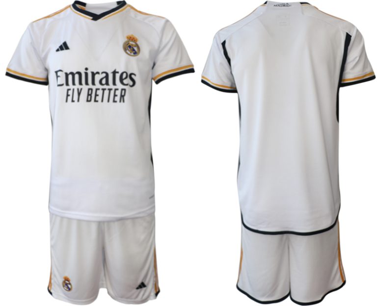 Bestellen Herren Real Madrid Heimtrikot 2023-24 Kurzarm + Kurze Hosen