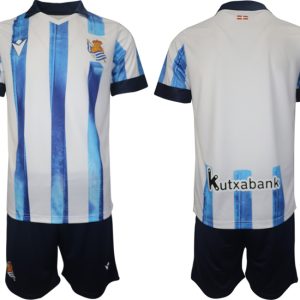 Blauen weiße Heimtrikots Real Sociedad 2023-2024 Trikot Herren Kurzarm + Kurze Hosen