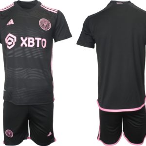 Herren Inter Miami CF Auswärtstrikot 2023-24 schwarz rosa Fußballtrikots Set