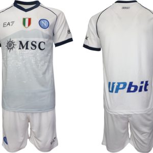 Herren SSC Napoli Auswärtstrikot 2023-24 Fußballtrikots Set