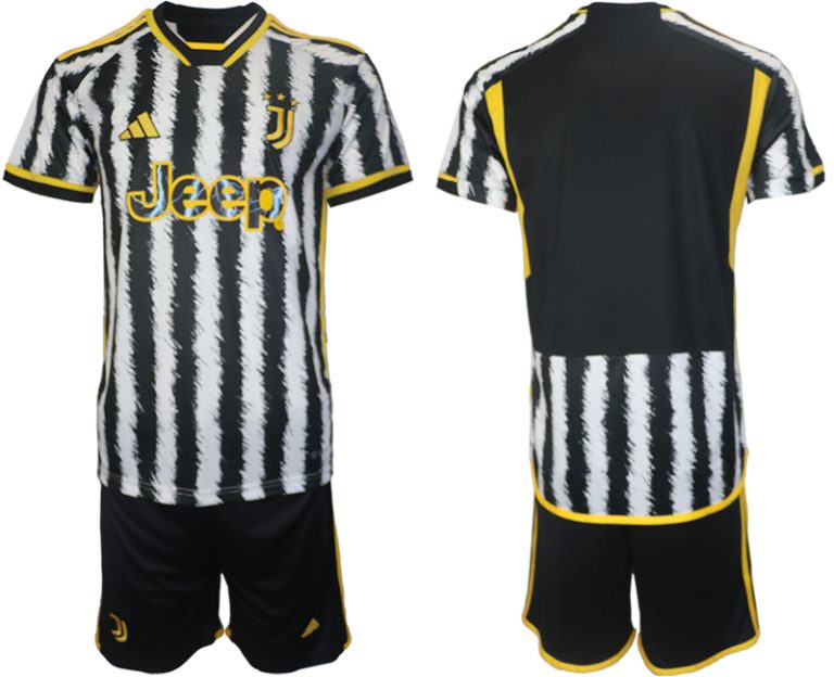 Kaufe Neuen Juventus 2023-24 Heimtrikot Kurzarm + Kurze Hosen