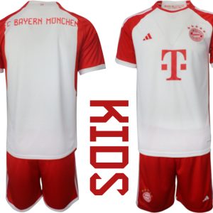 Kinder Heimtrikot Bayern München 2023-24 Fußballtrikots Set Outlet