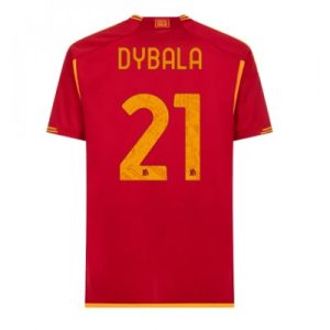 Neuen Herren AS Roma Heimtrikot 2023-24 Kurzarm Paulo Dybala 21