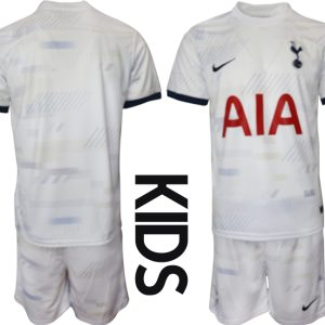 Neuen Kindertrikot Tottenham Hotspur 2023-24 Heimtrikot Kurzarm + Kurze Hosen