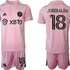 Herren Inter Miami CF Heimtrikot 2023-2024 rosa Billige Fussballtrikots JORDIALBA 18