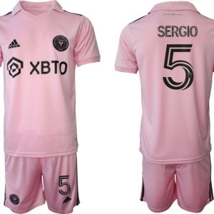 Herren Inter Miami CF Heimtrikot 2023-2024 rosa Billige Fussballtrikots SERGIO 5