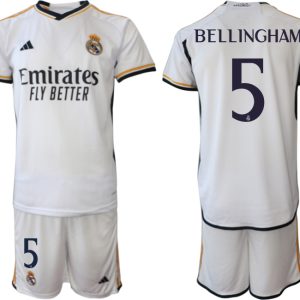 Herren Real Madrid 2023-24 Heimtrikot Bestseller Fußballtrikot Trikotsatz BELLINGHAM 5