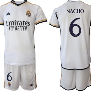 Herren Real Madrid 2023-24 Heimtrikot Bestseller Fußballtrikot Trikotsatz NACHO 6