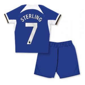 Kinder Chelsea Heimtrikotsatz 2023-24 blau weiß Raheem Sterling 7