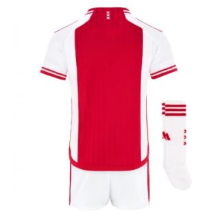 Kinder Heimtrikot AFC Ajax 2023-2024 rot weiß Fußballtrikots Set-1