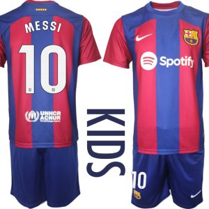 Kinder Trikot FC Barcelona 2023-2024 Heimtrikot bestellen mit Aufdruck MESSI 10