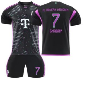 Kindertrikot Trikotsatz Bayern München 2023-24 Auswärtstrikot in Schwarz und Lila GNABRY 7