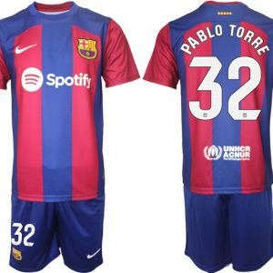 Neueste Fußballtrikots Herren FC Barcelona 2023-2024 mit Namen PABLO TORRE 32