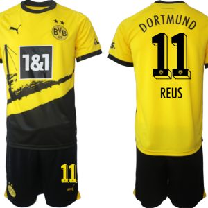 Günstige Borussia Dortmund BVB Heimtrikot 2023-24 Kurzarm + Kurze Hosen REUS 11