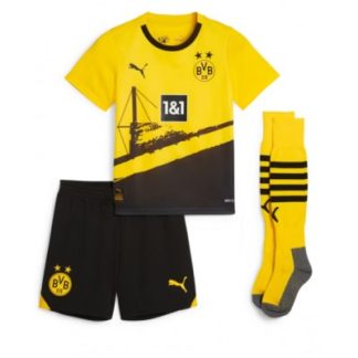 Kinder Heimtrikot Borussia Dortmund 2023-24 Kurzarm + Kurze Hosen
