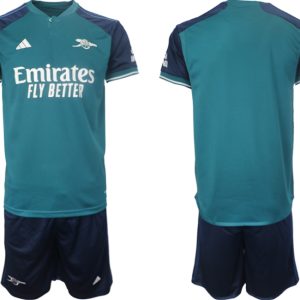 Neuen Herren Arsenal 23-24 Drittes Trikot Dunkelgrün Kurzarm + Kurze Hosen