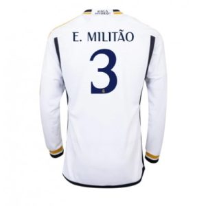 Herren Real Madrid 2023-24 Heimtrikot weiß Langarm Eder Militao 3