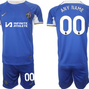 Fußball trikotsatz für Herren Chelsea 2023-24 weiß blau Heimtrikot Personalisierbar