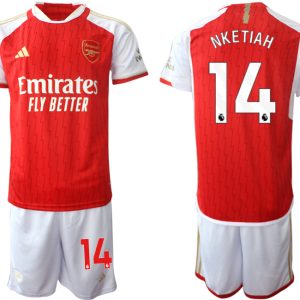 Günstige Fußballtrikots Arsenal Heimtrikot 2023-24 rot-weiss Herren Set Eddie Nketiah 14