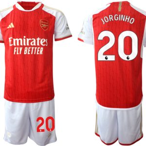 Günstige Fußballtrikots Arsenal Heimtrikot 2023-24 rot-weiss Herren Set Jorginho 20