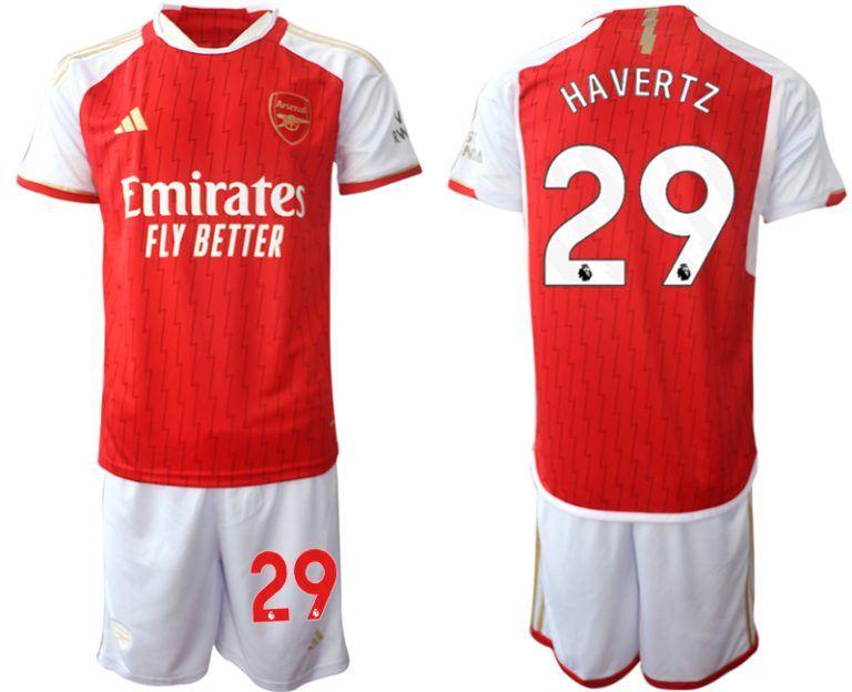 Günstige Fußballtrikots Arsenal Heimtrikot 2023-24 rot-weiss Herren Set Kai Havertz 29