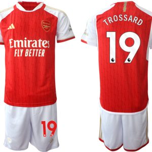 Günstige Fußballtrikots Arsenal Heimtrikot 2023-24 rot-weiss Herren Set Leandro Trossard 19