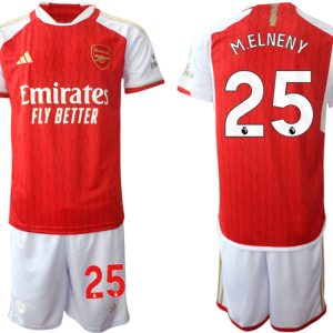 Günstige Fußballtrikots Arsenal Heimtrikot 2023-24 rot-weiss Herren Set Mohamed Elneny 25