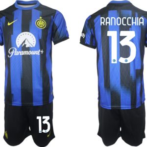 Günstige Fußballtrikots Inter Milan Heimtrikot 2023-24 Kurzarm + Kurze Hosen Andrea Ranocchia 13