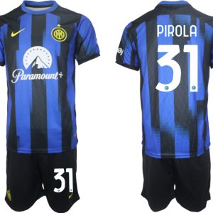 Günstige Fußballtrikots Inter Milan Heimtrikot 2023-24 Kurzarm + Kurze Hosen Lorenzo Pirola 31