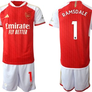 Günstige Herren Set Arsenal Heimtrikot 2023-24 rot-weiss bestellen Aaron Ramsdale #1