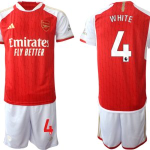 Günstige Herren Set Arsenal Heimtrikot 2023-24 rot-weiss bestellen Ben White 4