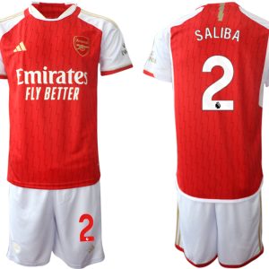 Günstige Herren Set Arsenal Heimtrikot 2023-24 rot-weiss bestellen William Saliba 2