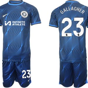 Herren Chelsea 2023-24 Auswärtstrikot Fußballtrikots Trikotsatz Conor Gallagher 23