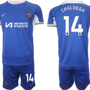 Herren Fußballtrikots Set Chelsea 2023-24 weiß blau Heimtrikot Trevoh Chalobah 14