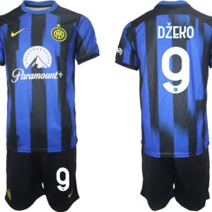 Herren Inter Milan Heimtrikot 2023-24 Günstige Fußball trikotsatz Edin Dzeko 9