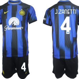 Herren Inter Milan Heimtrikot 2023-24 Günstige Fußball trikotsatz Javier Zanetti 4