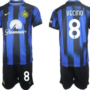 Herren Inter Milan Heimtrikot 2023-24 Günstige Fußball trikotsatz Matias Vecino 8