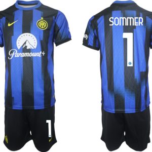 Herren Inter Milan Heimtrikot 2023-24 Günstige Fußball trikotsatz Yann Sommer 1